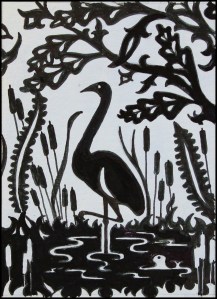 Heron ©Virginia Spencer, thepurpledogpaintingblog.com, 2011