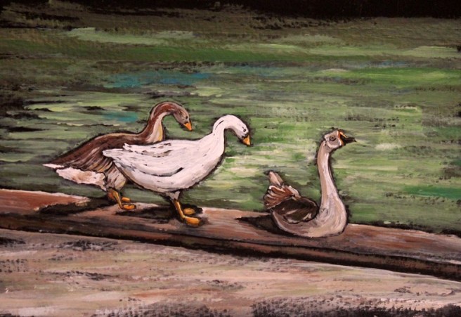 Goosetrio©Virginia Spencer, thepurpledogpaintingblog, 2012