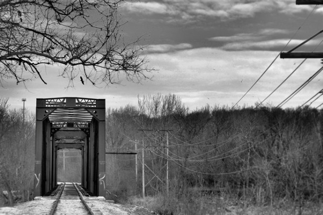 railroadbridge©Virginia Spencer, thepurpledogpaintingblog, 2013