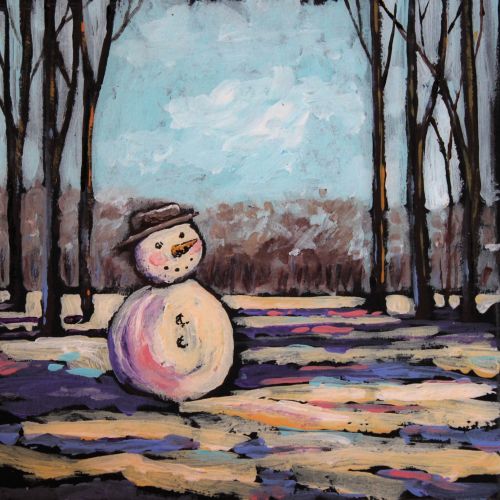 snowman©Virginia Spencer, thepurpledogpaintingblog, 2013