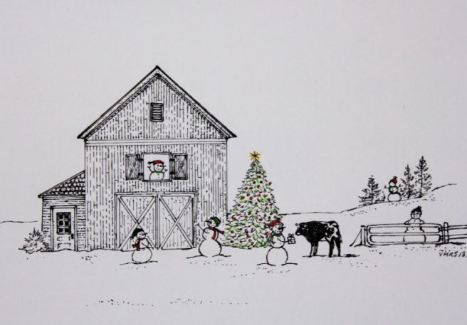 snowscene2©Virginia Spencer, thepurpledogpaintingblog, 2013