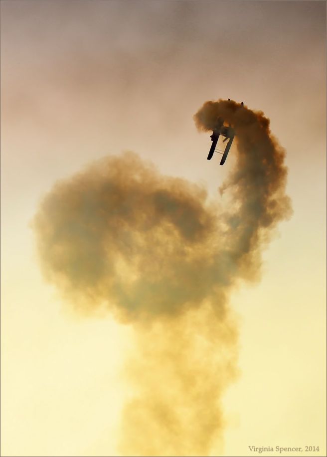 Airshow barrel roll plane