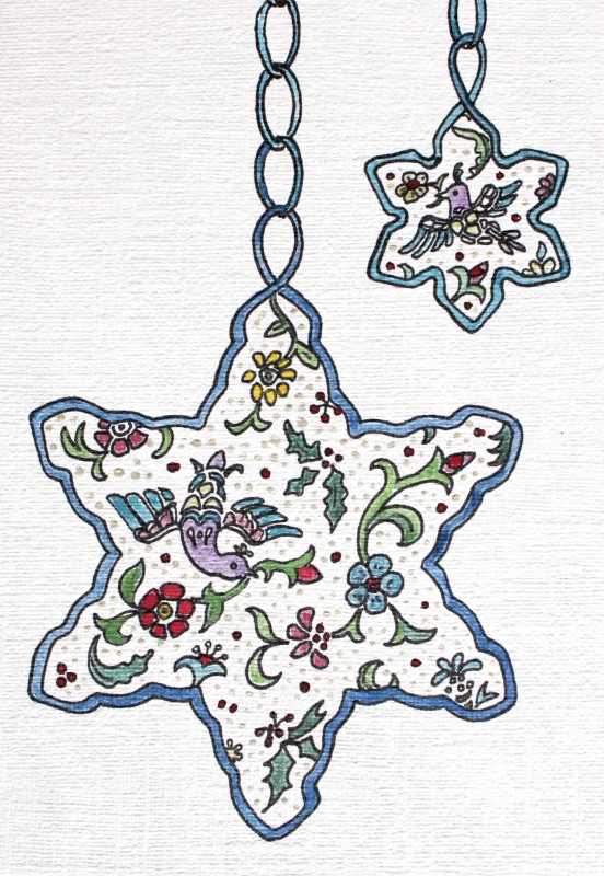 christmas art painting watercolor ink 